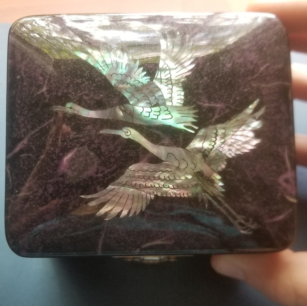 Vintage Korean Lacquered Jewelry Box